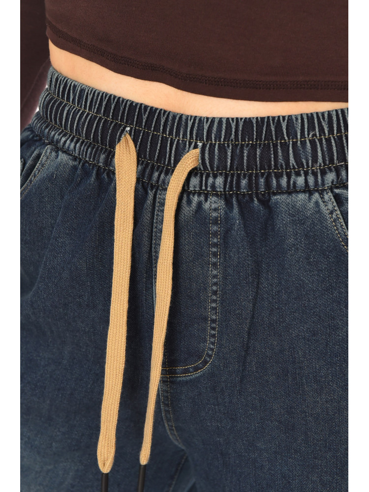 Джинсы женские однотонные тёмно-синего цвета 540-2 211452C