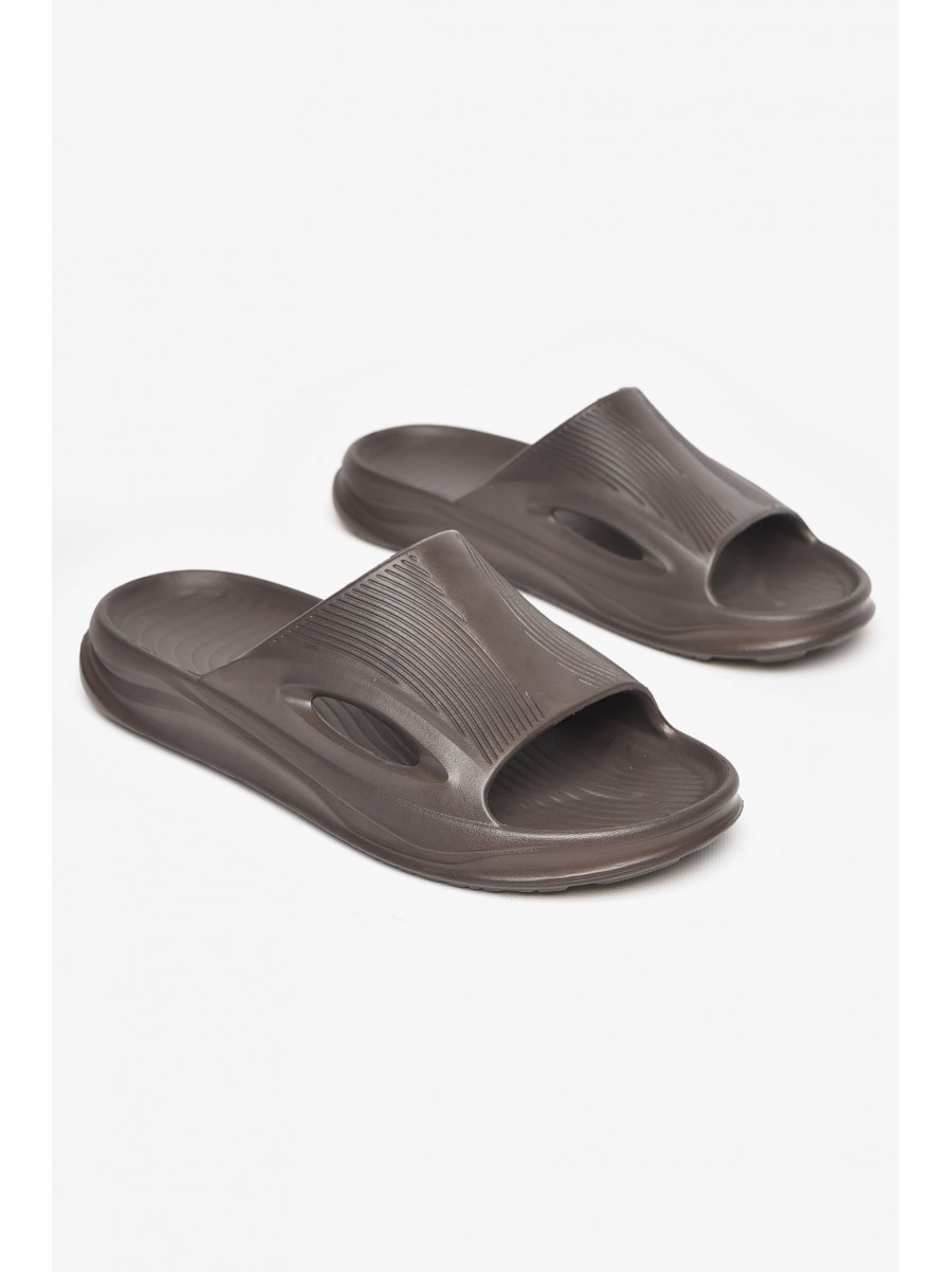 Шлепки пена мужские темно-коричневого цвета C-118 211459C