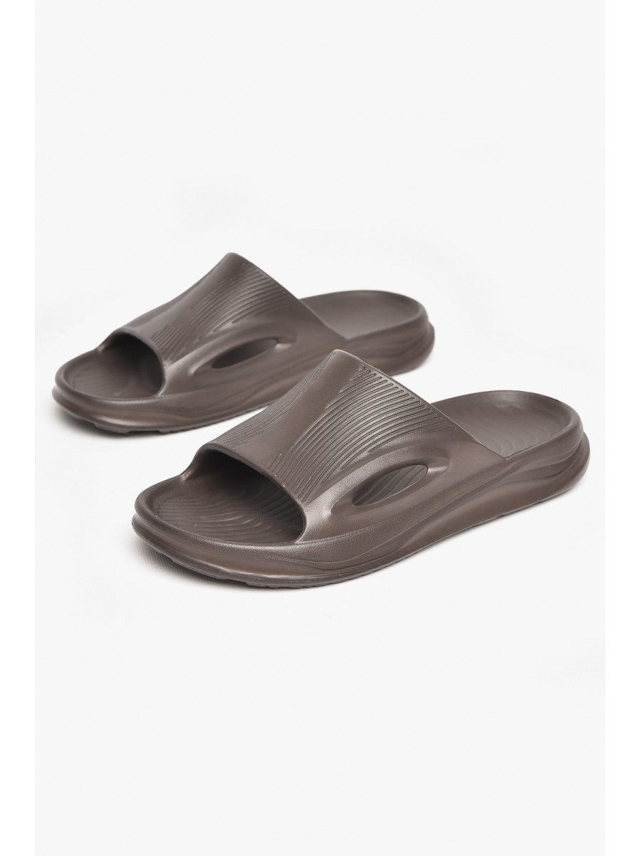 Шлепки пена мужские темно-коричневого цвета C-118 211459C
