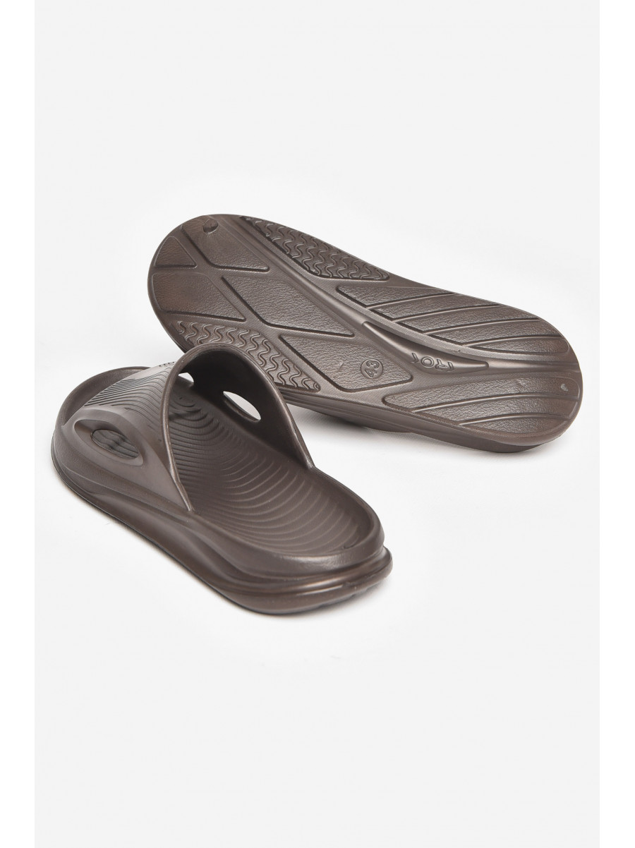 Шлепки пена мужские темно-коричневого цвета C-118 211459C