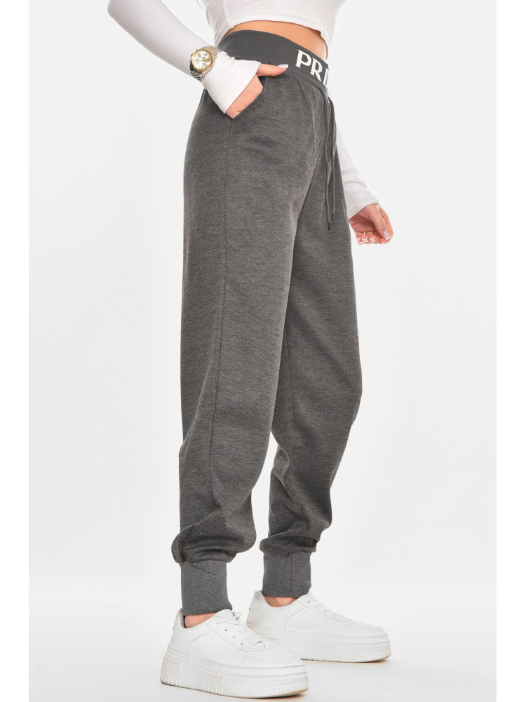 Штаны женские однотонные тёмно-серого цвета 211465C