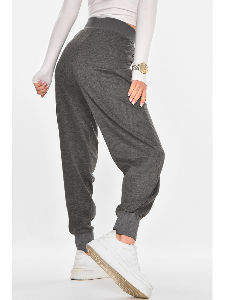 Штаны женские однотонные тёмно-серого цвета 211465C