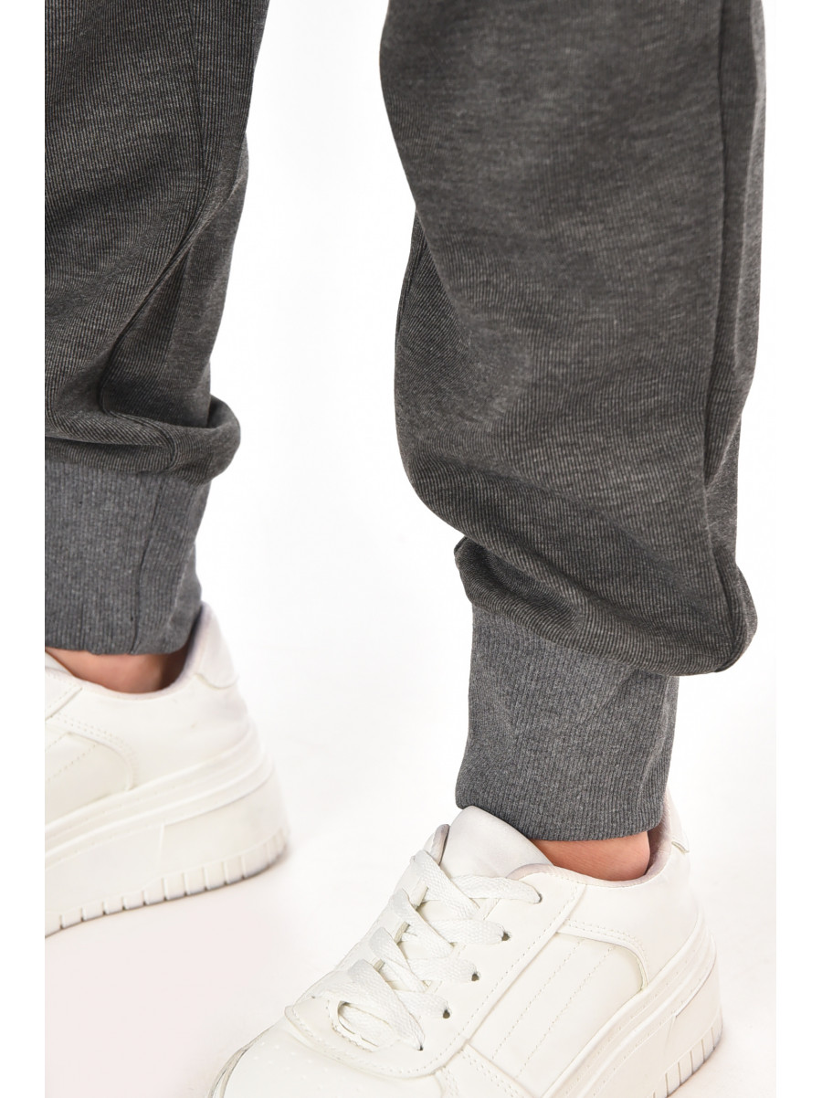 Штаны женские однотонные тёмно-серого цвета 211465C