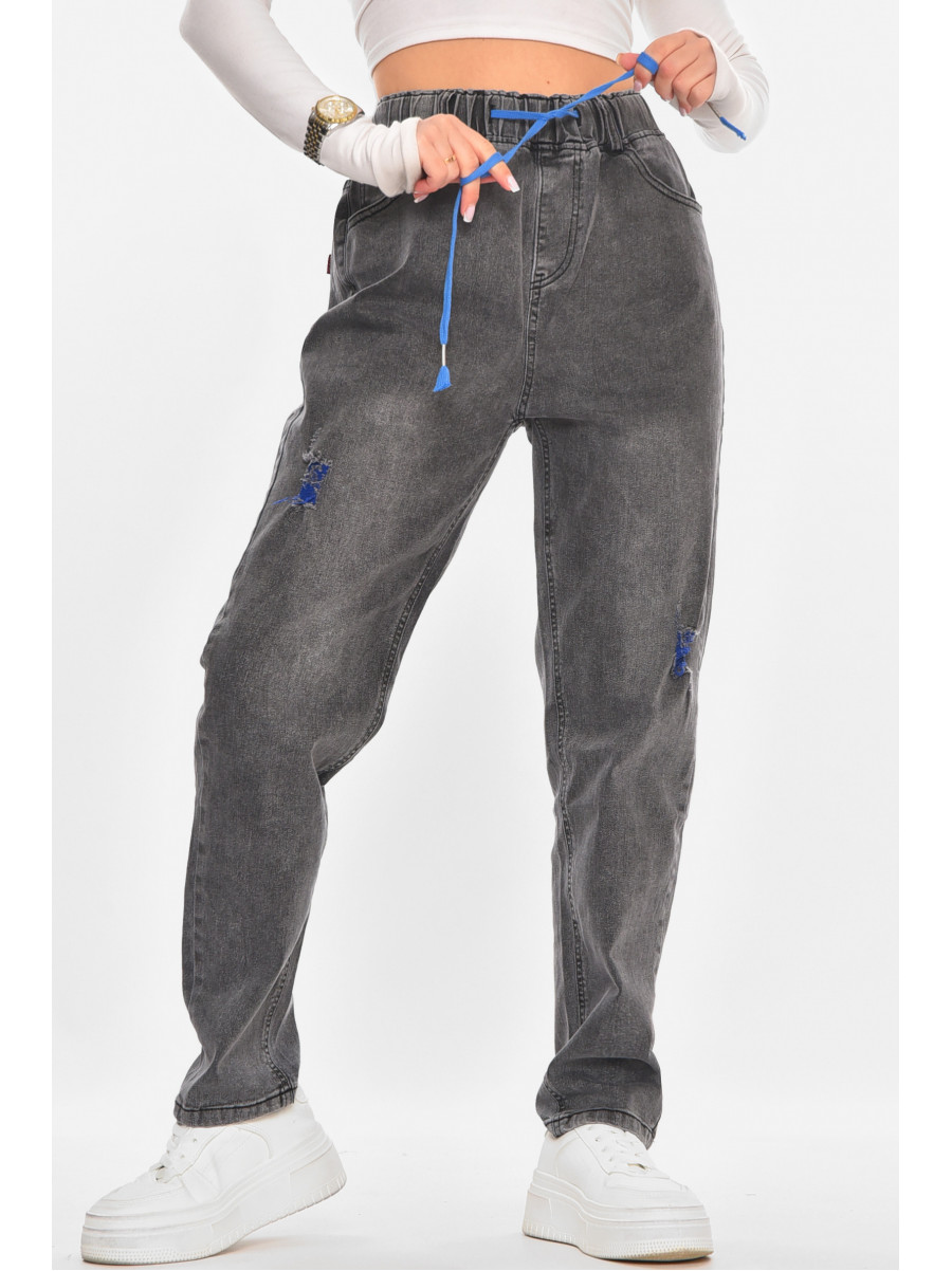 Джинсы женские однотонные серого цвета 510-18 211480C