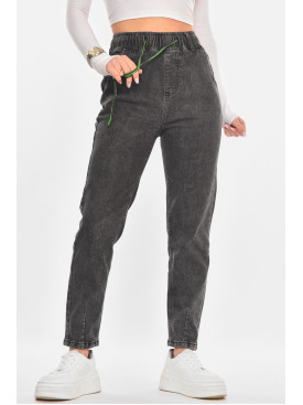 Джинсы женские однотонные тёмно-серого цвета 510-18 211482C