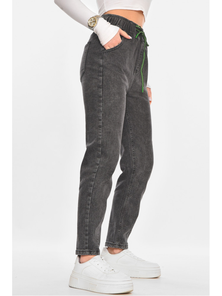 Джинсы женские однотонные тёмно-серого цвета 510-18 211482C