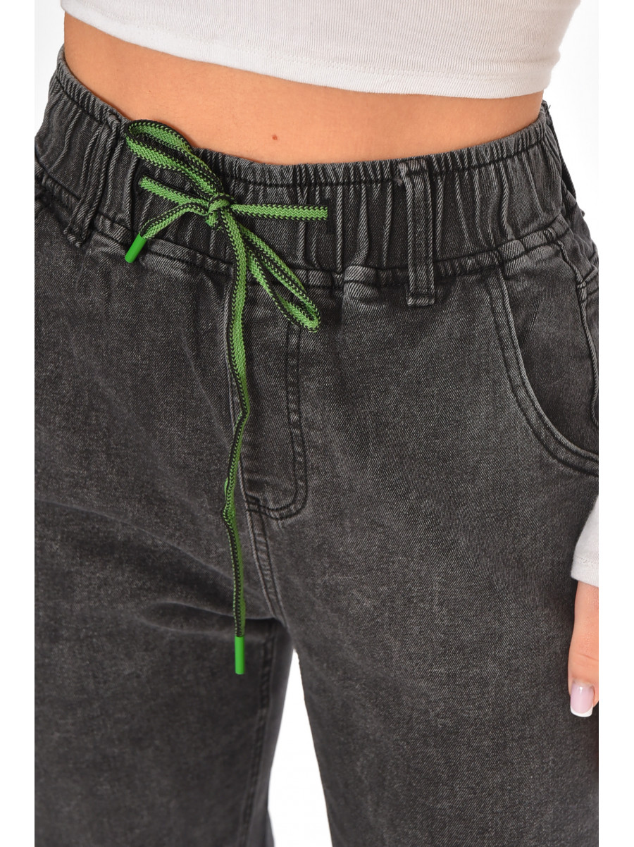 Джинсы женские однотонные тёмно-серого цвета 510-18 211482C
