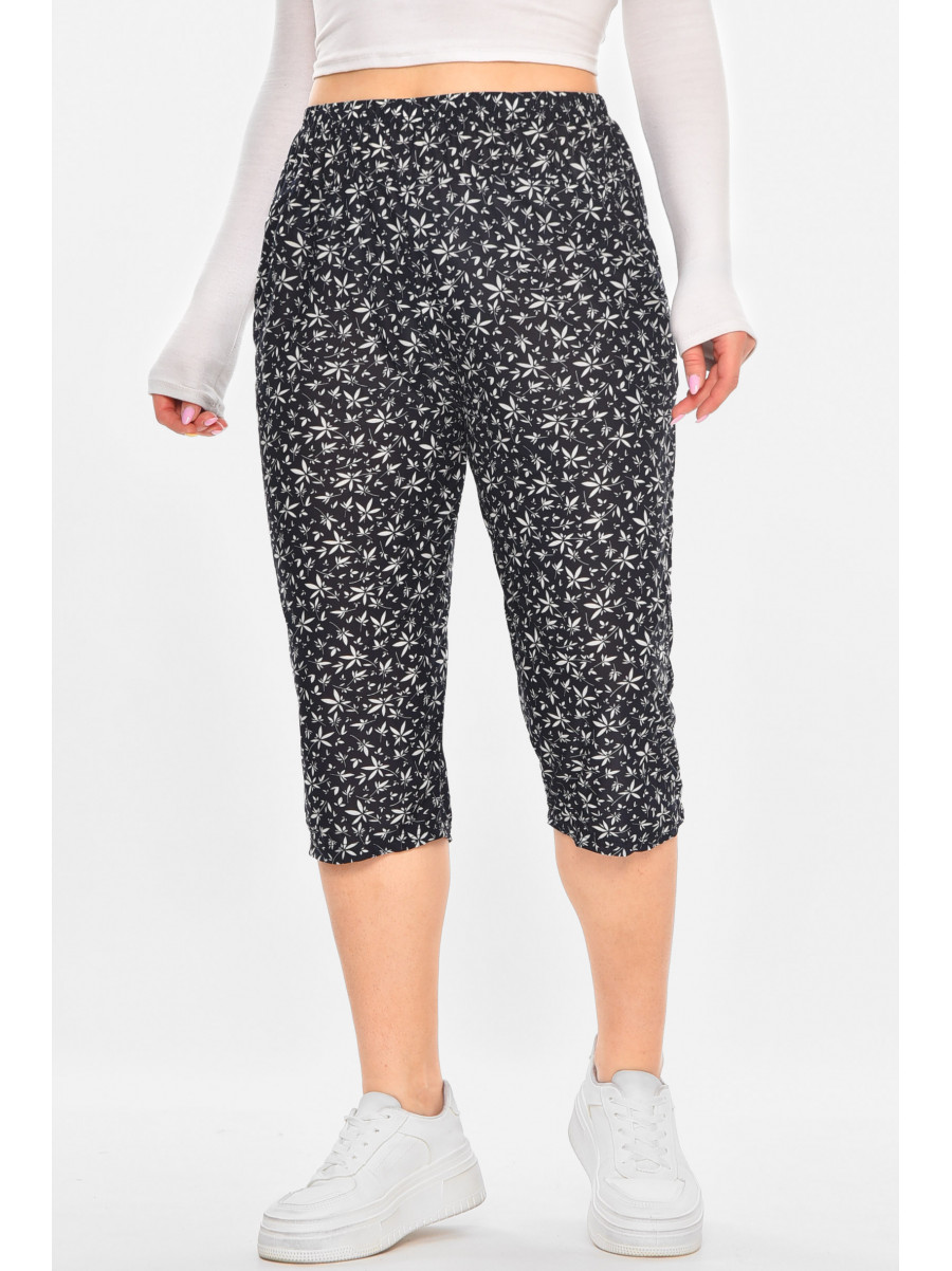 Бриджи женские тёмно-синего цвета с принтом А705-1 211483C