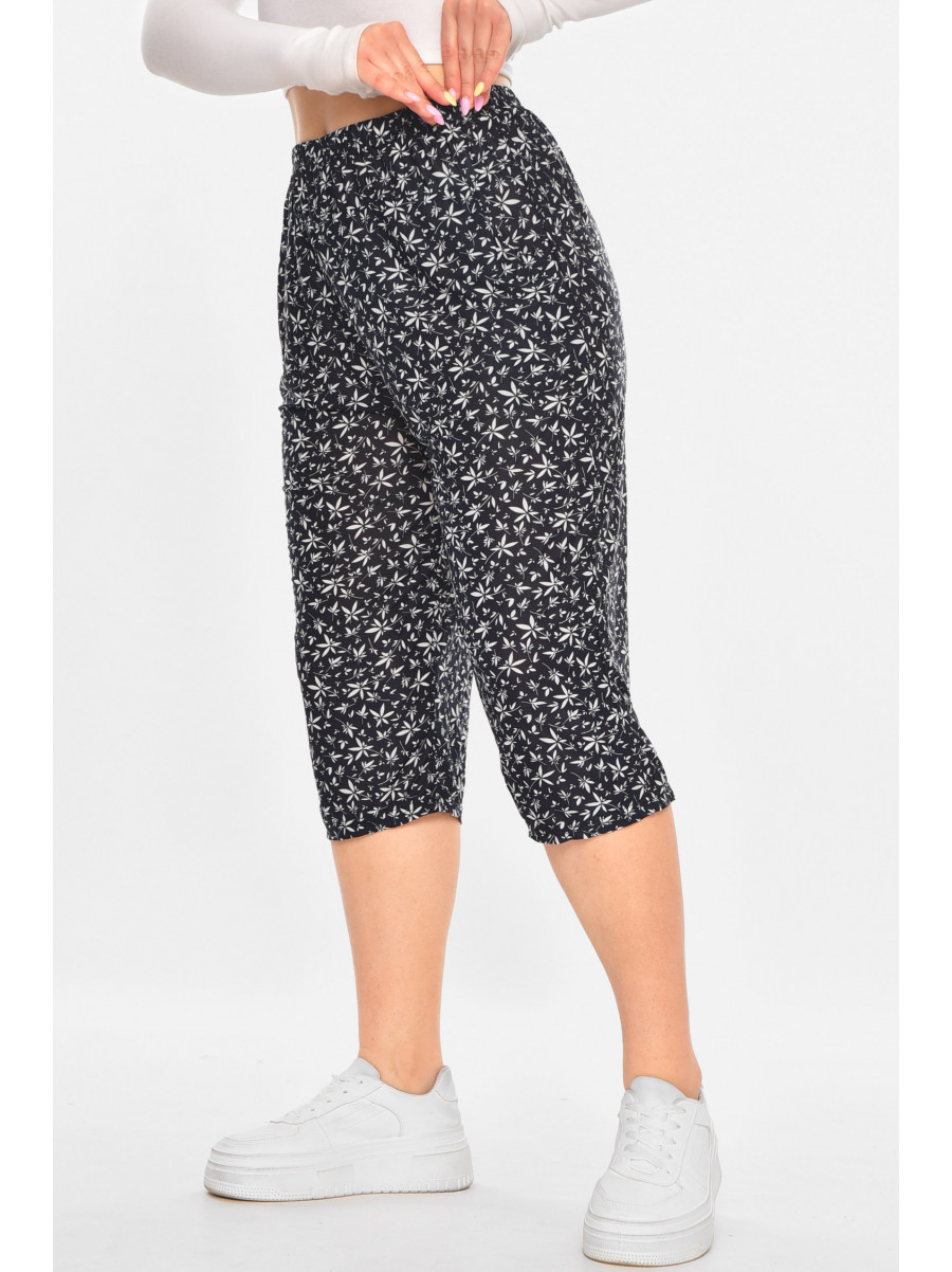 Бриджи женские тёмно-синего цвета с принтом А705-1 211483C