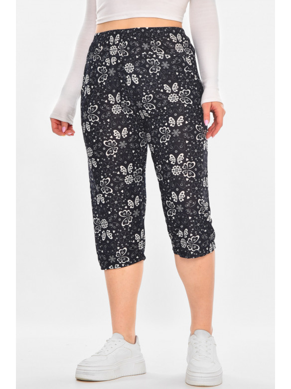 Бриджи женские тёмно-синего цвета с принтом А705-1 211484C