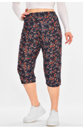 Бриджи женские тёмно-синего цвета с принтом А705-1 211486C
