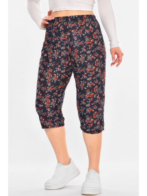 Бриджи женские тёмно-синего цвета с принтом А705-1 211486C