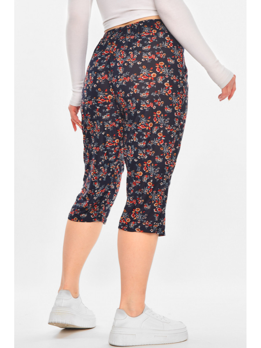 Бриджи женские тёмно-синего цвета с принтом А705-1 211486C