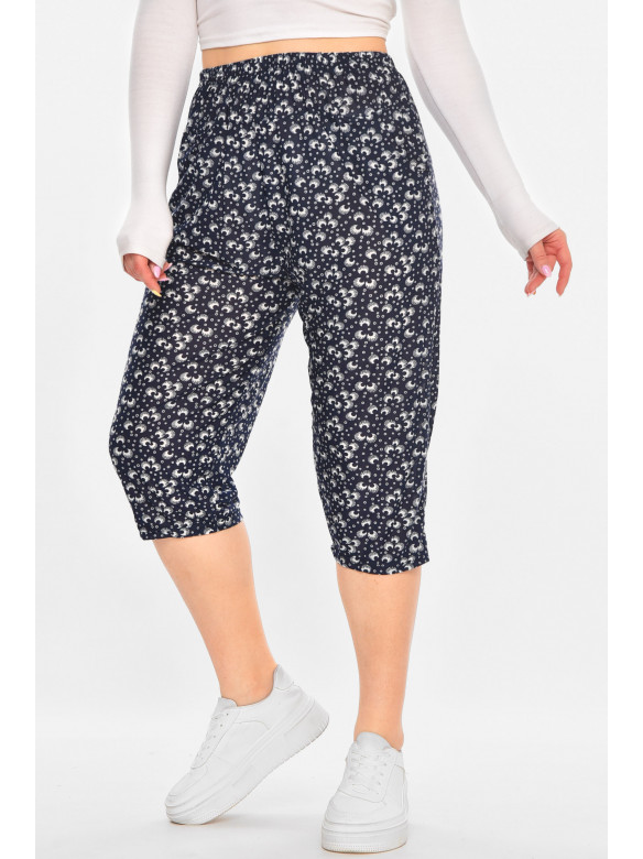 Бриджи женские тёмно-синего цвета с принтом А705-1 211487C