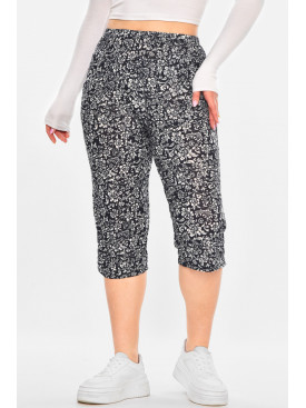 Бриджи женские тёмно-синего цвета с принтом А705-1 211488C Бриджи женские тёмно-синего цвета с принтом А705-1 211488C