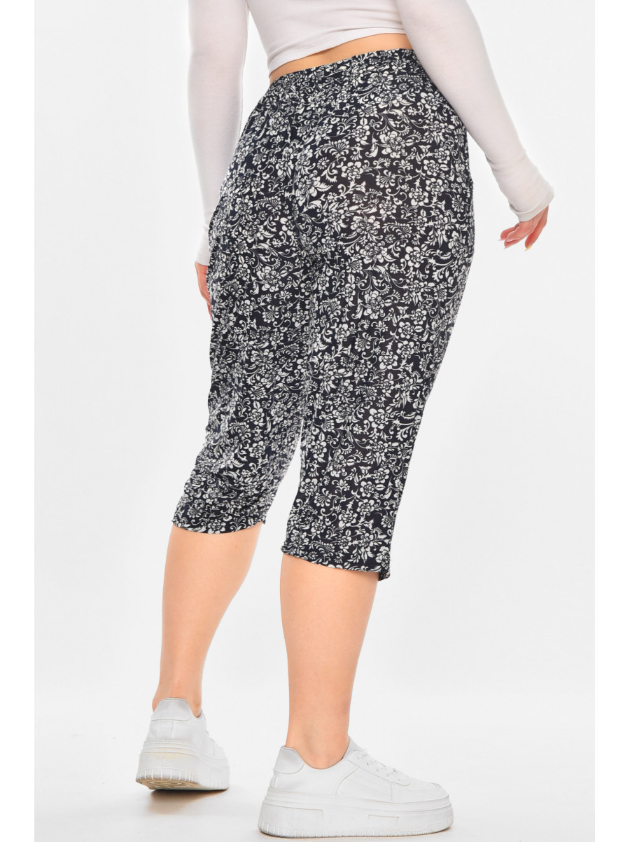 Бриджи женские тёмно-синего цвета с принтом А705-1 211488C