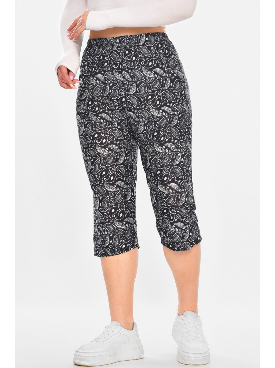 Бриджи женские тёмно-синего цвета с принтом А705-1 211489C