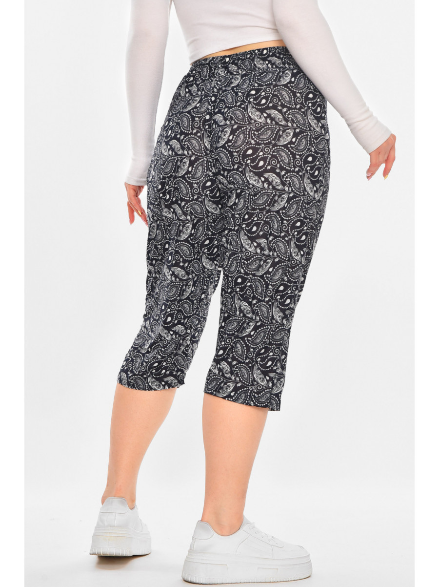 Бриджи женские тёмно-синего цвета с принтом А705-1 211489C