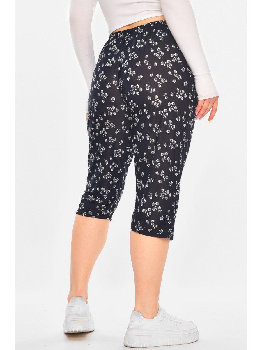 Бриджи женские тёмно-синего цвета с принтом А705-1 211490C