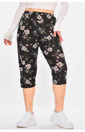 Бриджи женские черного цвета с принтом А705-1 211491C