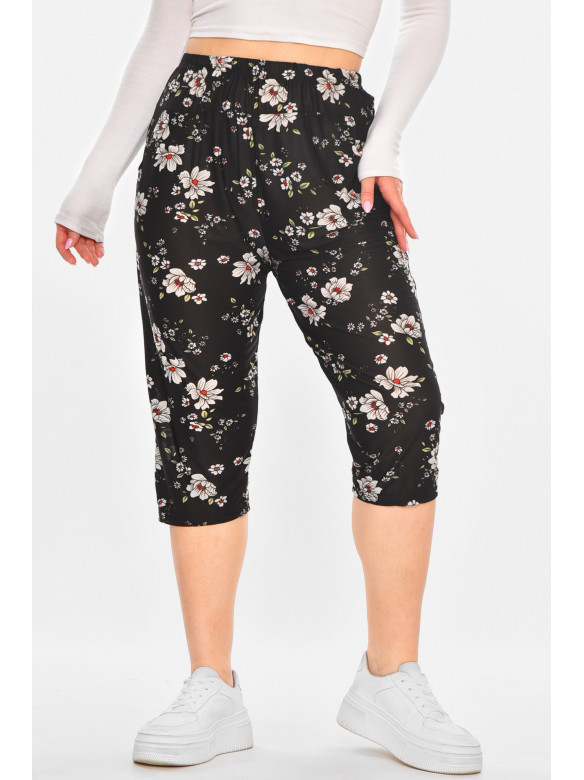 Бриджи женские черного цвета с принтом А705-1 211491C