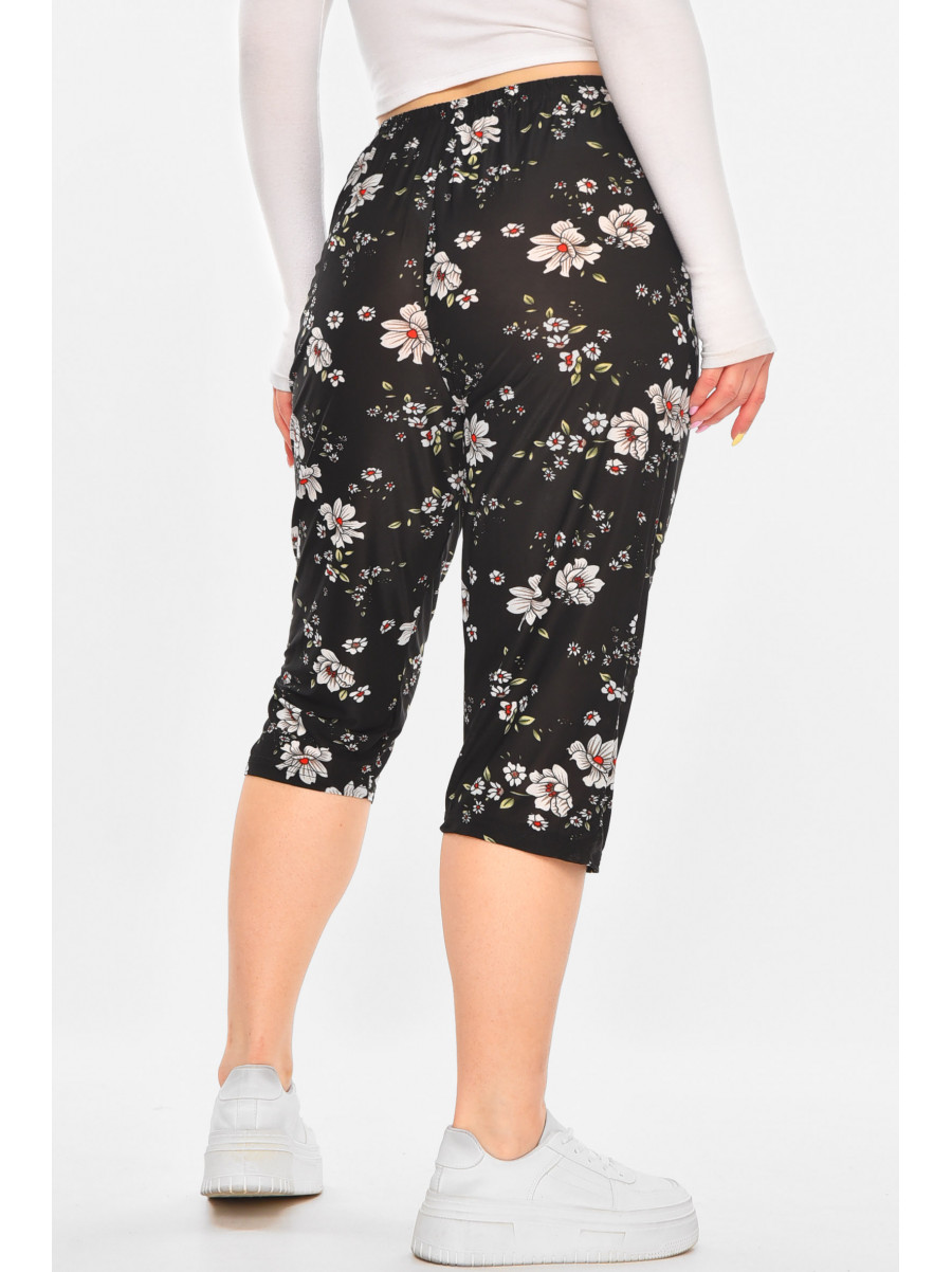 Бриджи женские черного цвета с принтом А705-1 211491C