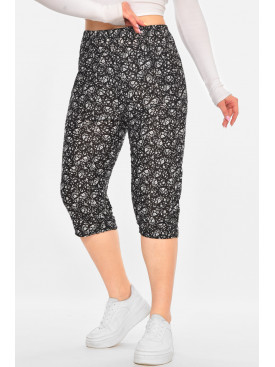 Бриджи женские черного цвета с принтом А705-1 211492C