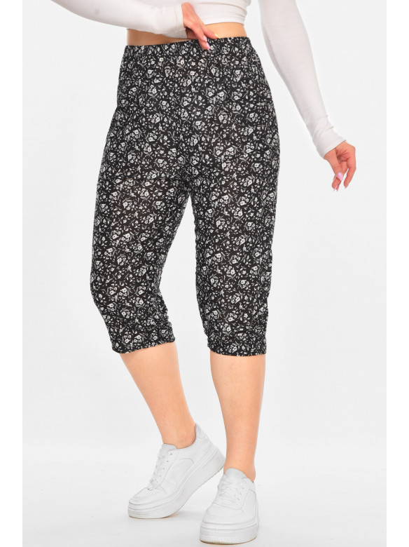 Бриджи женские черного цвета с принтом А705-1 211492C