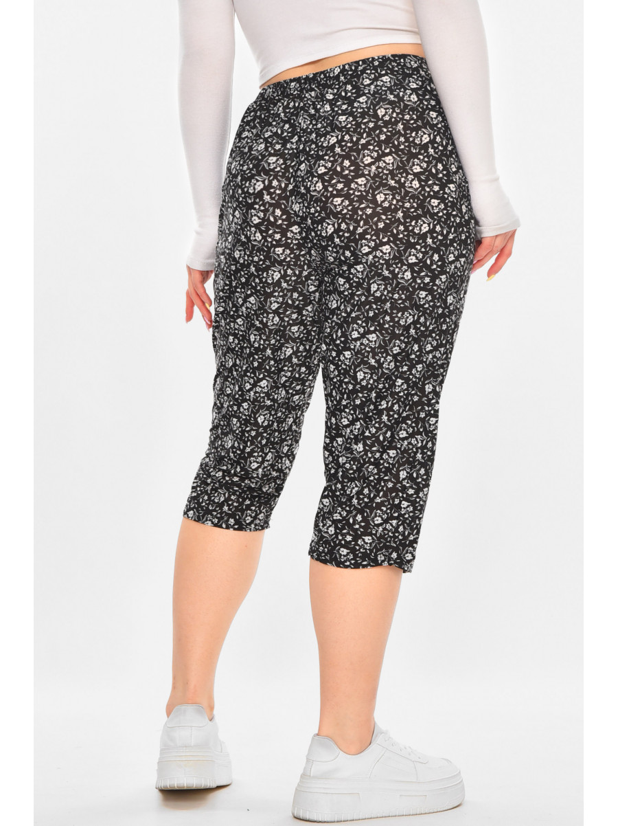 Бриджи женские черного цвета с принтом А705-1 211492C