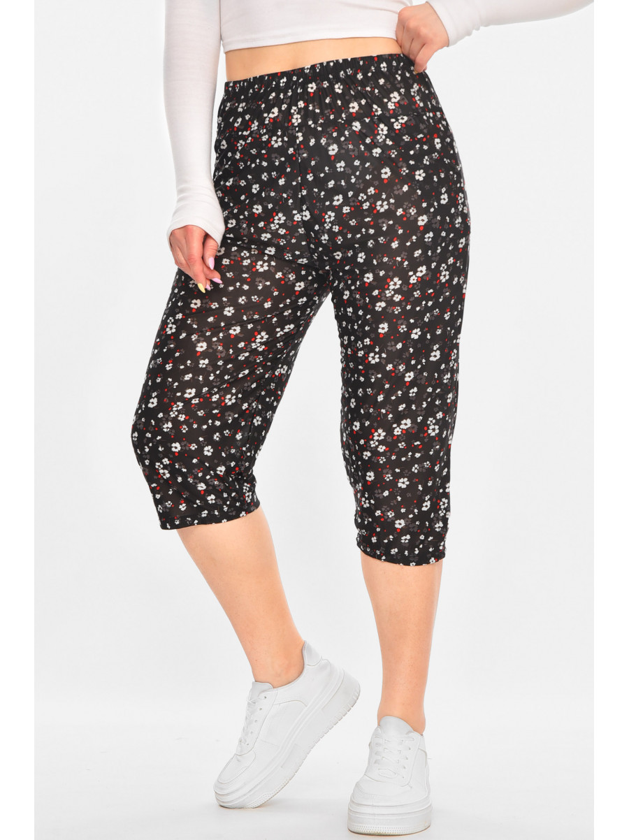 Бриджи женские черного цвета с принтом А705-1 211493C