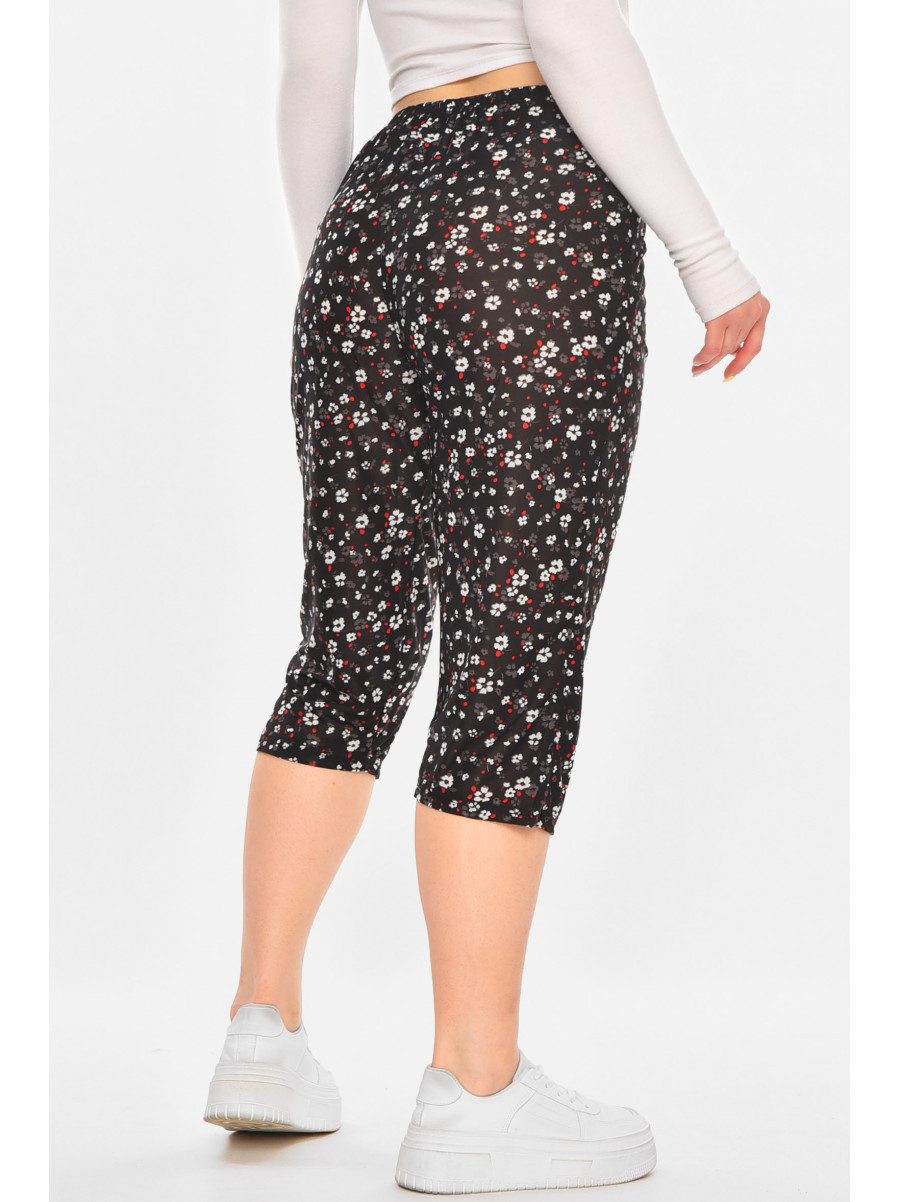 Бриджи женские черного цвета с принтом А705-1 211493C