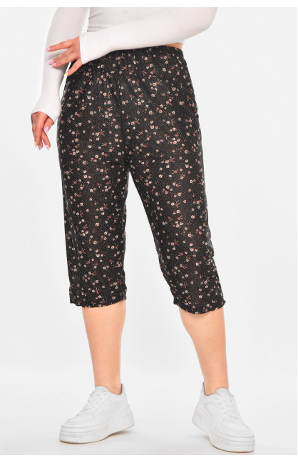 Бриджи женские черного цвета с принтом А705-1 211494C
