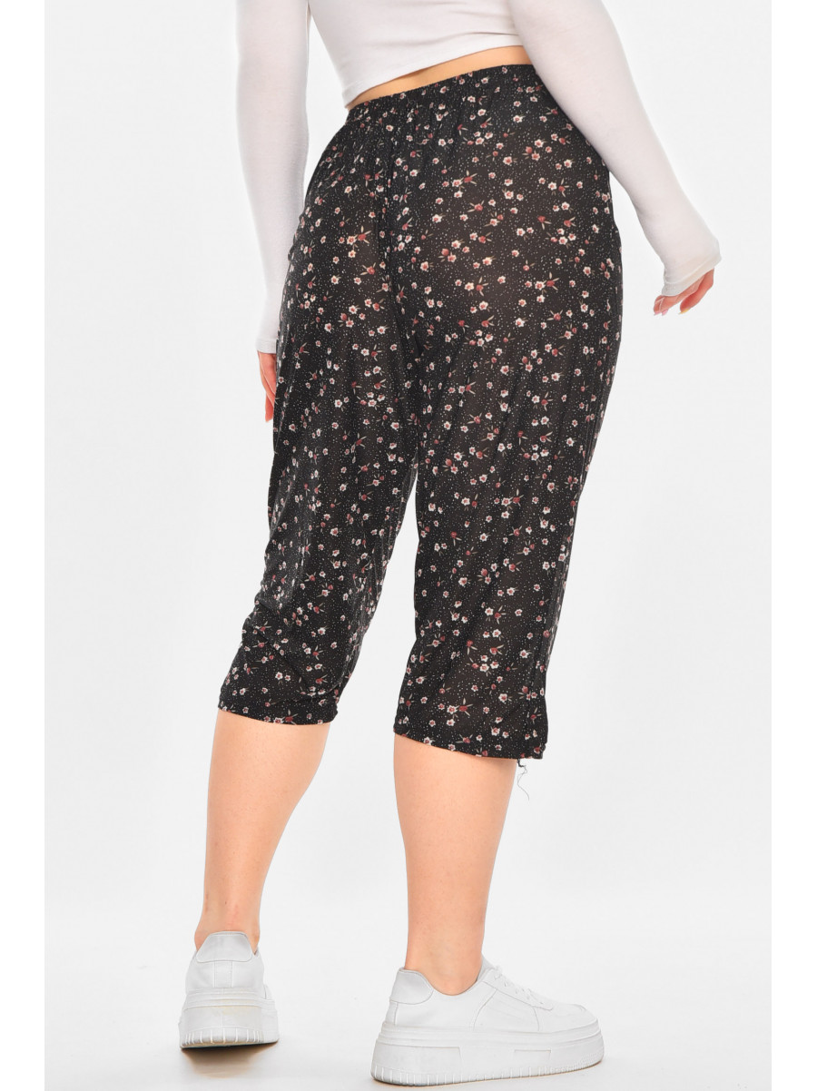 Бриджи женские черного цвета с принтом А705-1 211494C