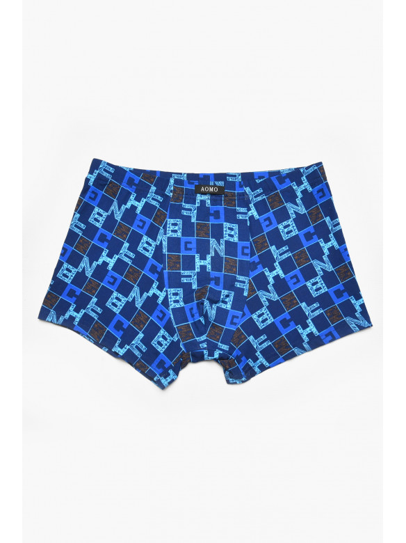 Боксеры мужские тёмно-синего цвета с принтом 211560C