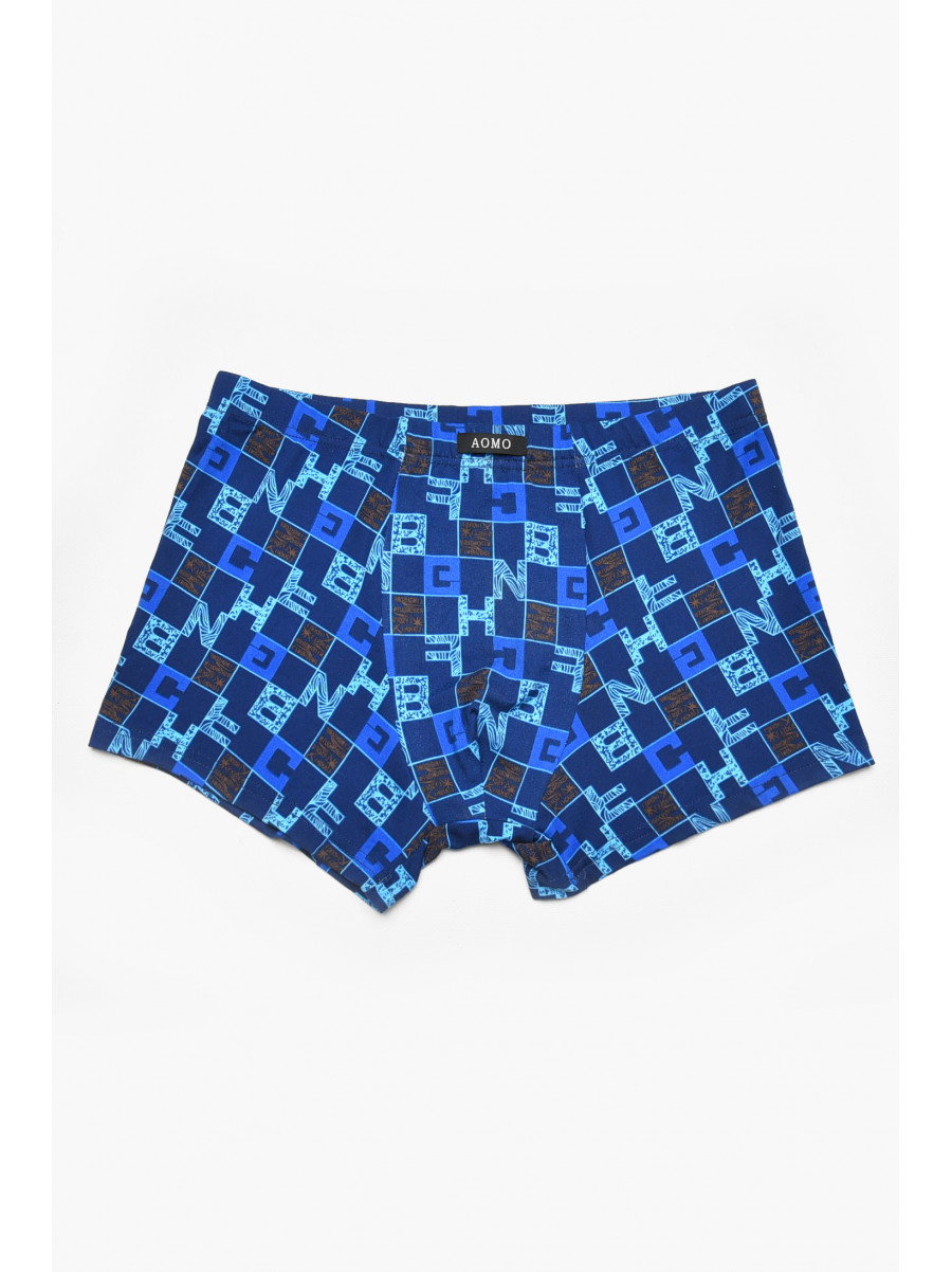 Боксеры мужские тёмно-синего цвета с принтом 211560C