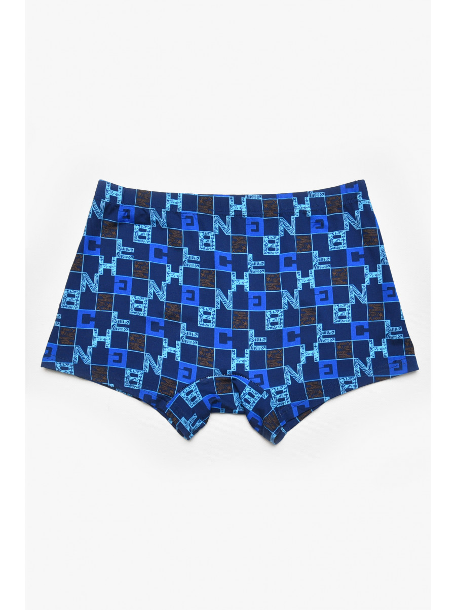 Боксеры мужские тёмно-синего цвета с принтом 211560C