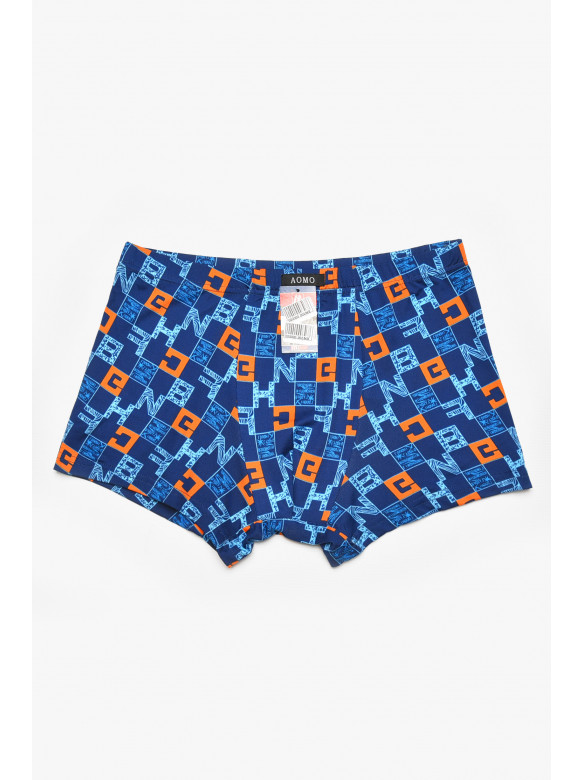 Боксеры мужские тёмно-синего цвета с принтом 211561C