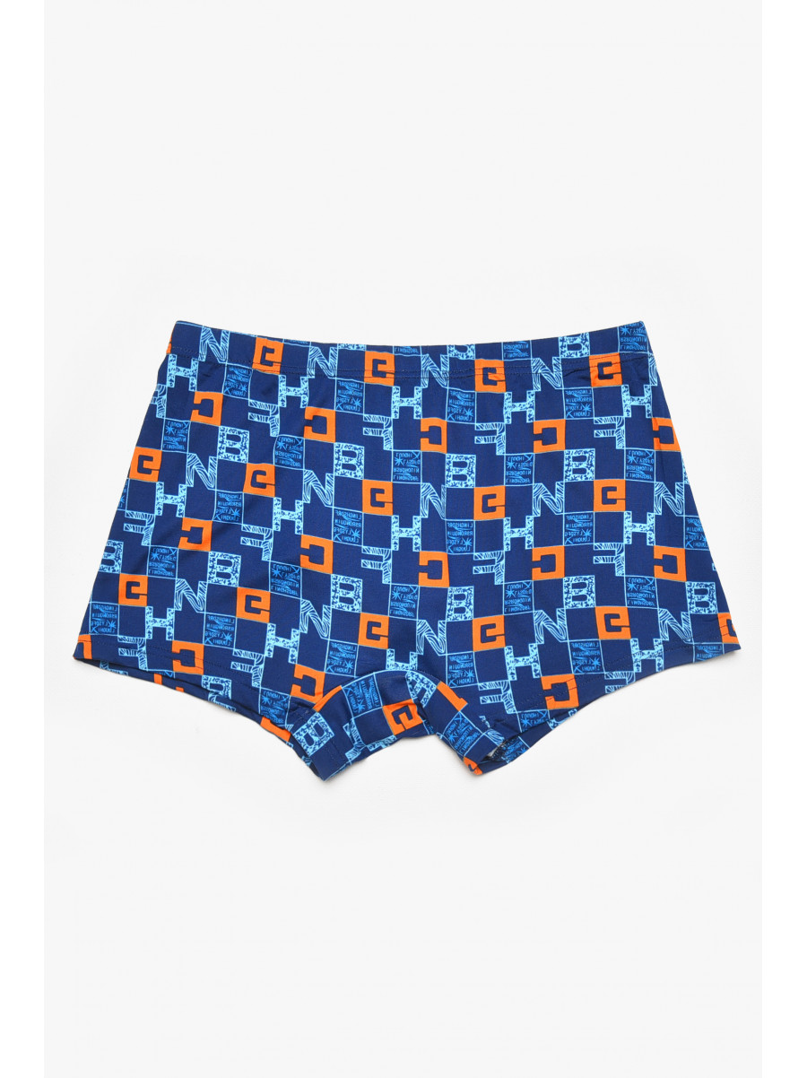 Боксеры мужские тёмно-синего цвета с принтом 211561C