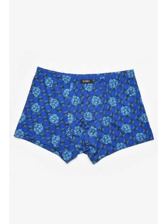 Боксеры мужские тёмно-синего цвета с принтом 211574C