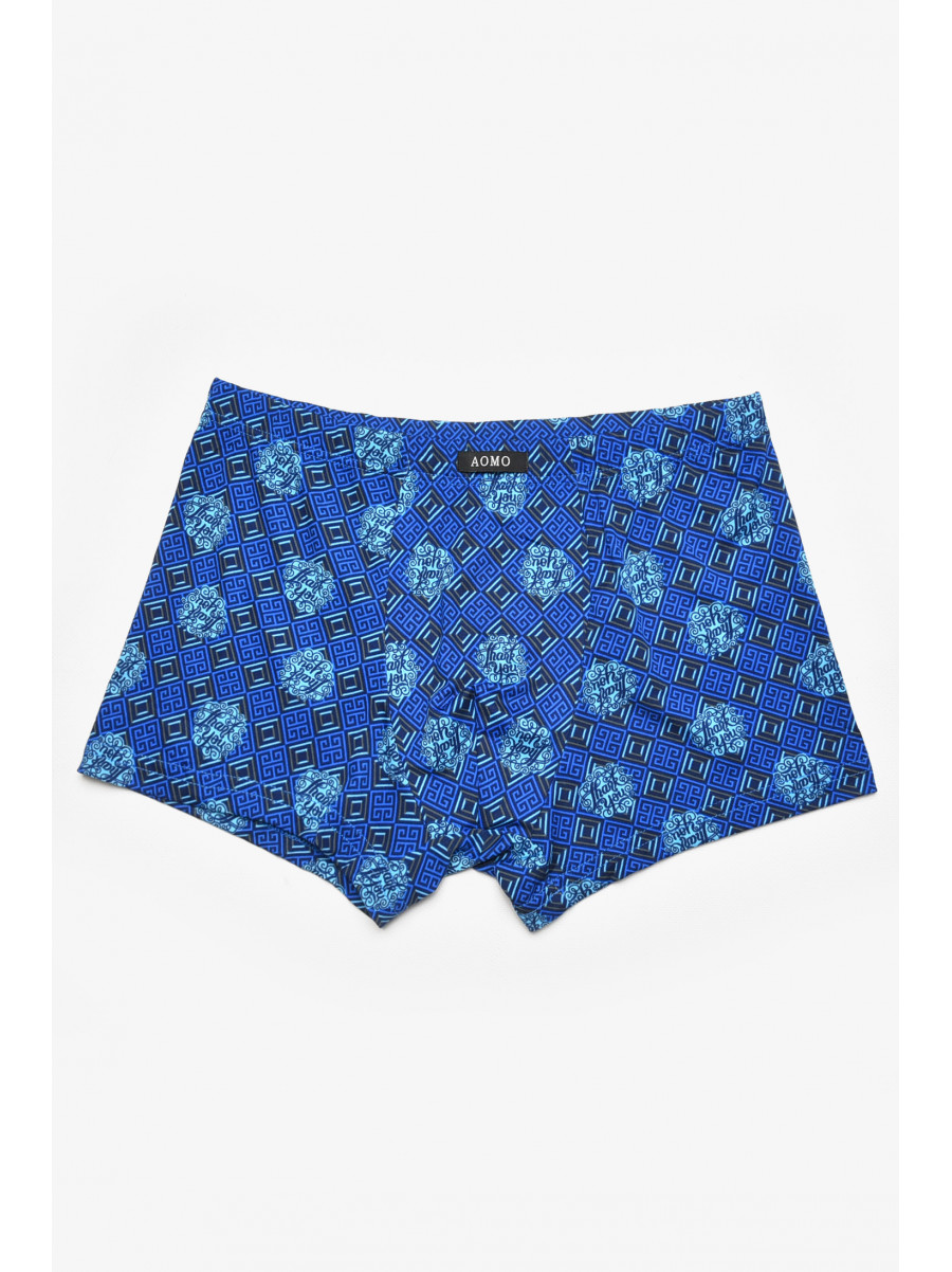 Боксеры мужские тёмно-синего цвета с принтом 211574C