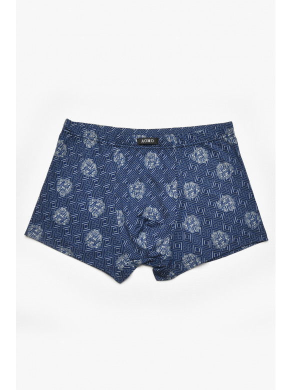 Боксеры мужские тёмно-синего цвета с принтом 211575C