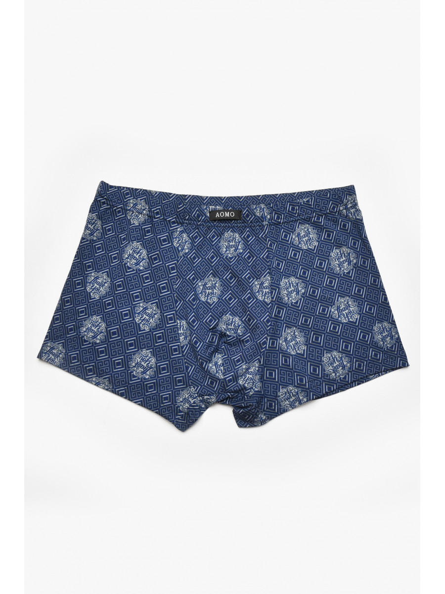 Боксеры мужские тёмно-синего цвета с принтом 211575C
