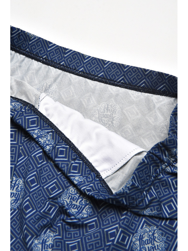 Боксеры мужские тёмно-синего цвета с принтом 211575C