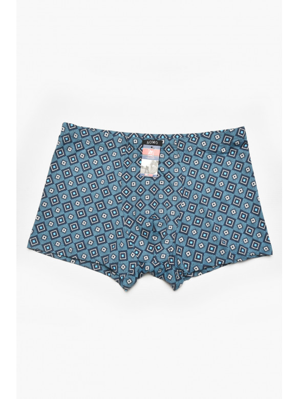 Боксеры мужские синего цвета с принтом 211576C