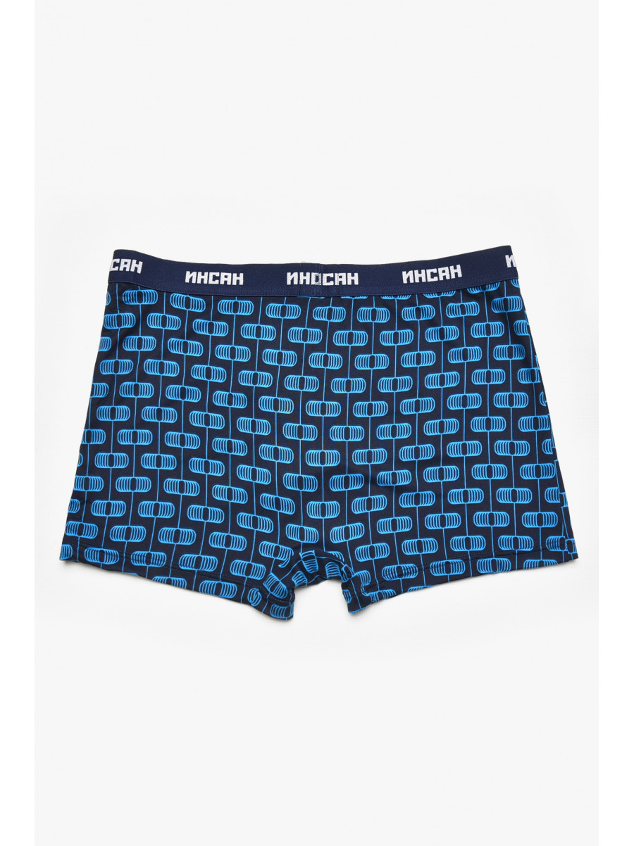 Боксеры мужские тёмно-синего цвета с принтом INS-18769 211586C
