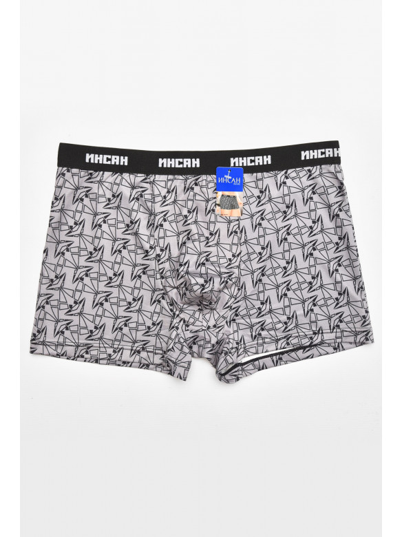 Боксеры мужские серого цвета с принтом INS-18777 211593C