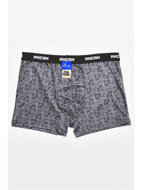 Боксеры мужские тёмно-серого цвета с принтом INS-18777 211595C