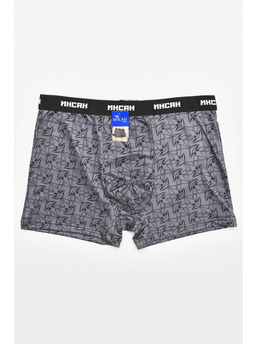Боксеры мужские тёмно-серого цвета с принтом INS-18777 211595C