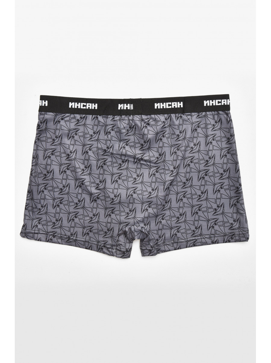 Боксеры мужские тёмно-серого цвета с принтом INS-18777 211595C