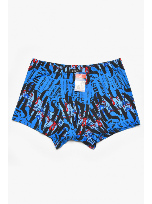 Боксеры мужские синего цвета с принтом 211596C